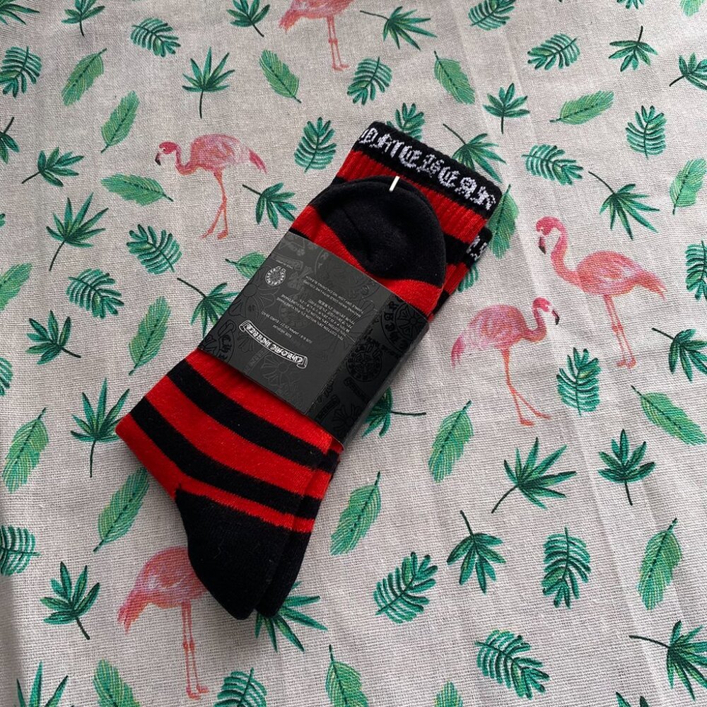 Chrome Hearts Sport Striped Ch Logo Crew Socks - Picture 3 of 5